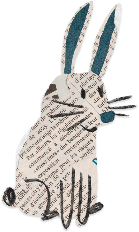 Collage Paper Cutout Rabbit