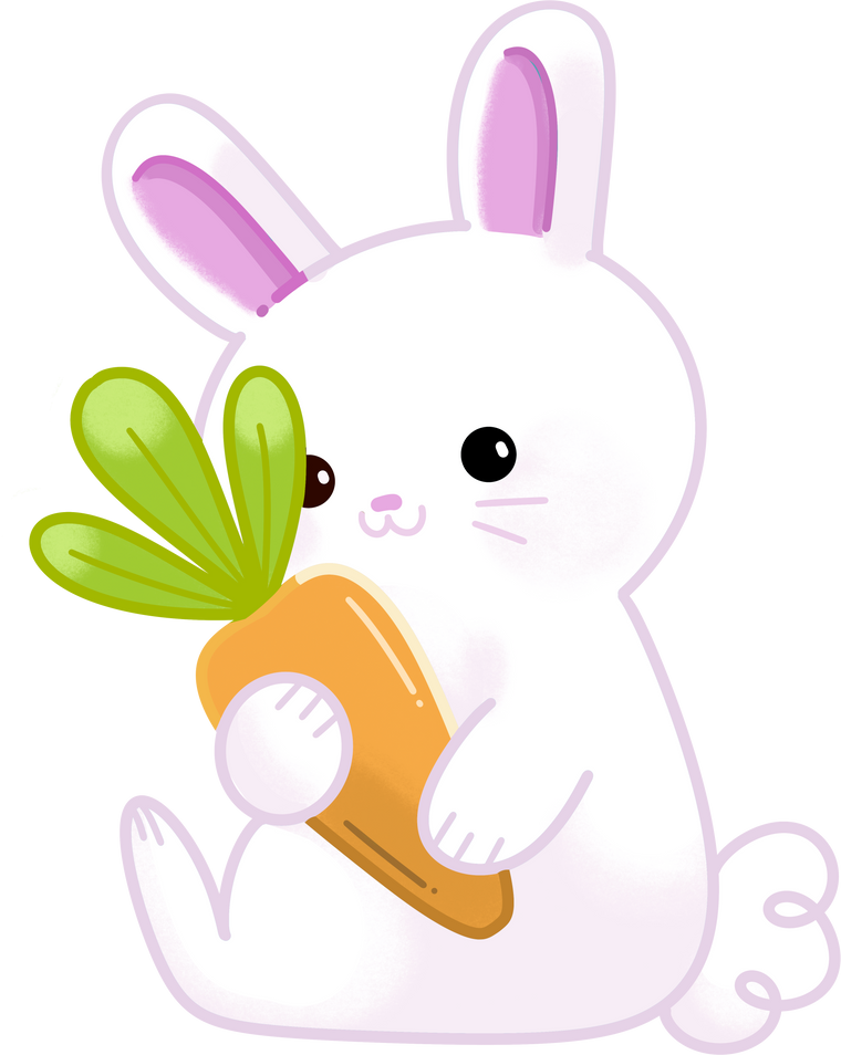 Illustration Cute White Easter Bunny